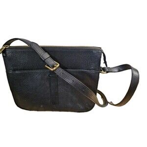 Fossil Sydney Large Crossbody Bag Black Leather. Pre-Owned Simple Minimalist